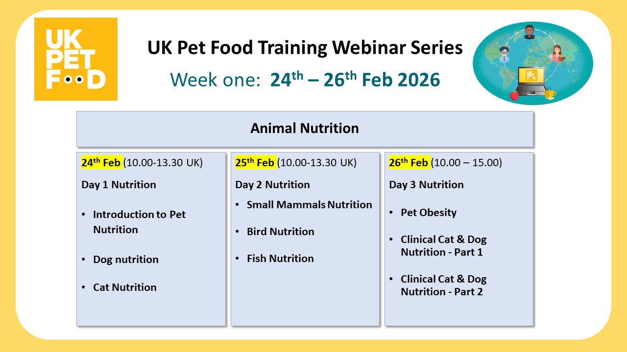 Pet Food & Nut Course Week 1 2026