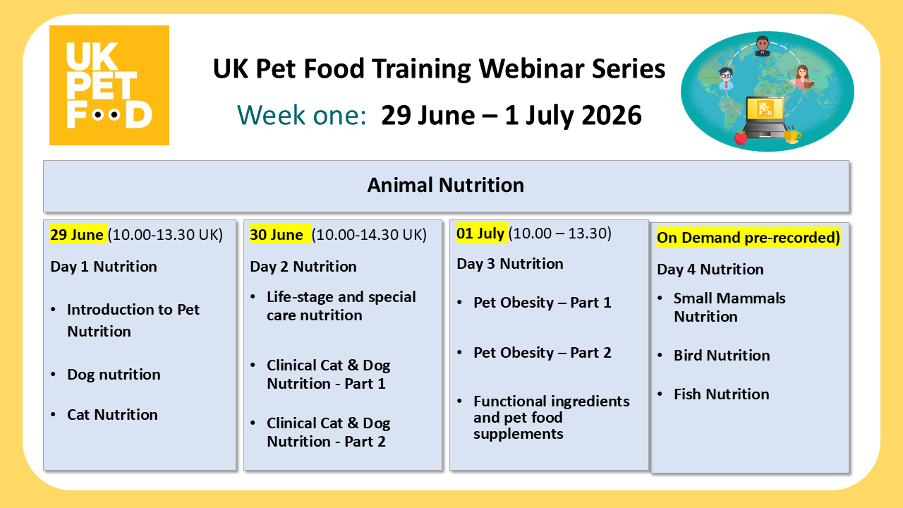 Pet Food & Nut Course Week 1 2026