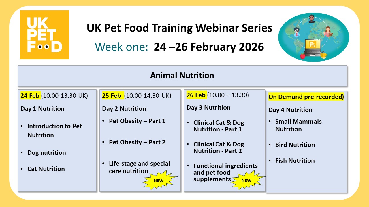 Pet Food & Nut Course Week 1 2026