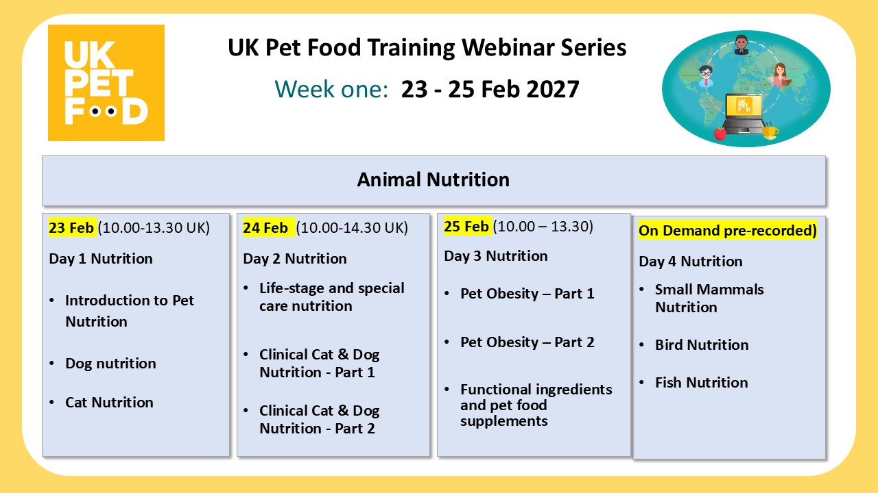 Pet Food & Nut Course Week 1 2027