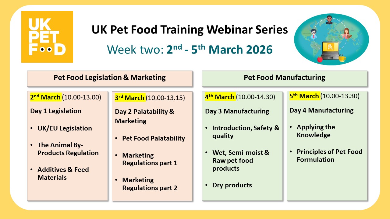 Pet Food & Nut Course week 2 2026