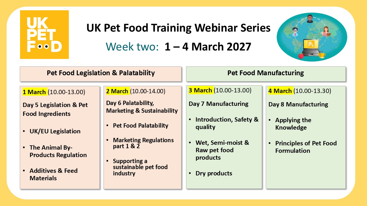 Pet Food & Nut Course week 2 2027
