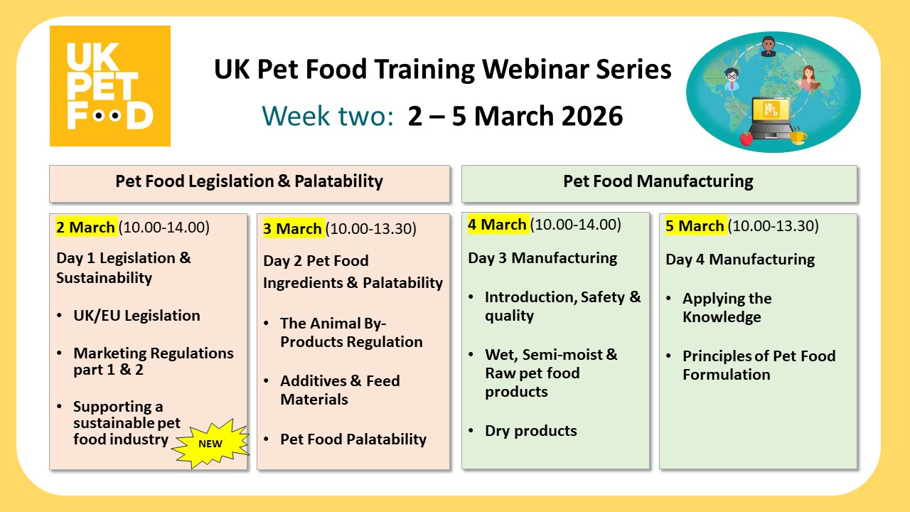 Pet Food & Nut Course week 2 2026