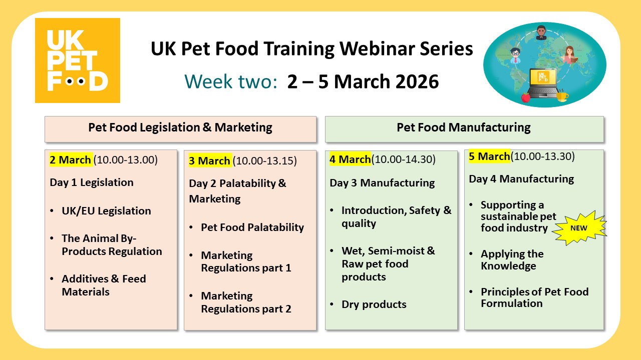 Pet Food & Nut Course week 2 2026