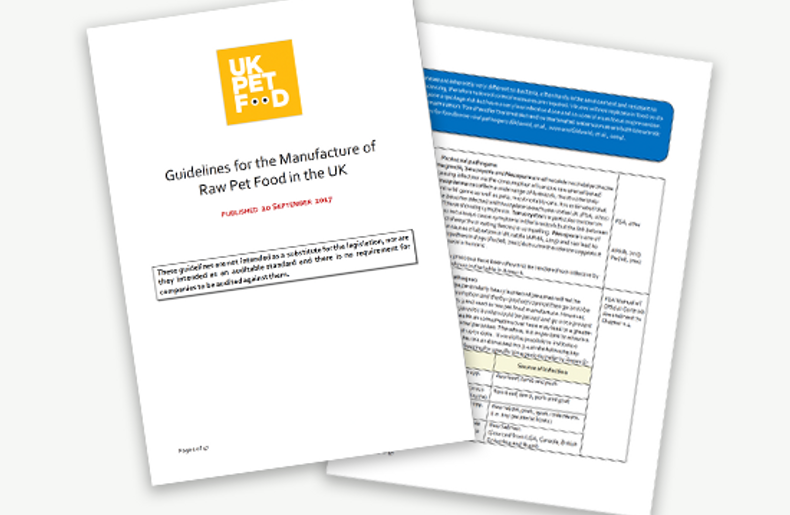 UK Pet Food Raw Food manufacturing guidelines