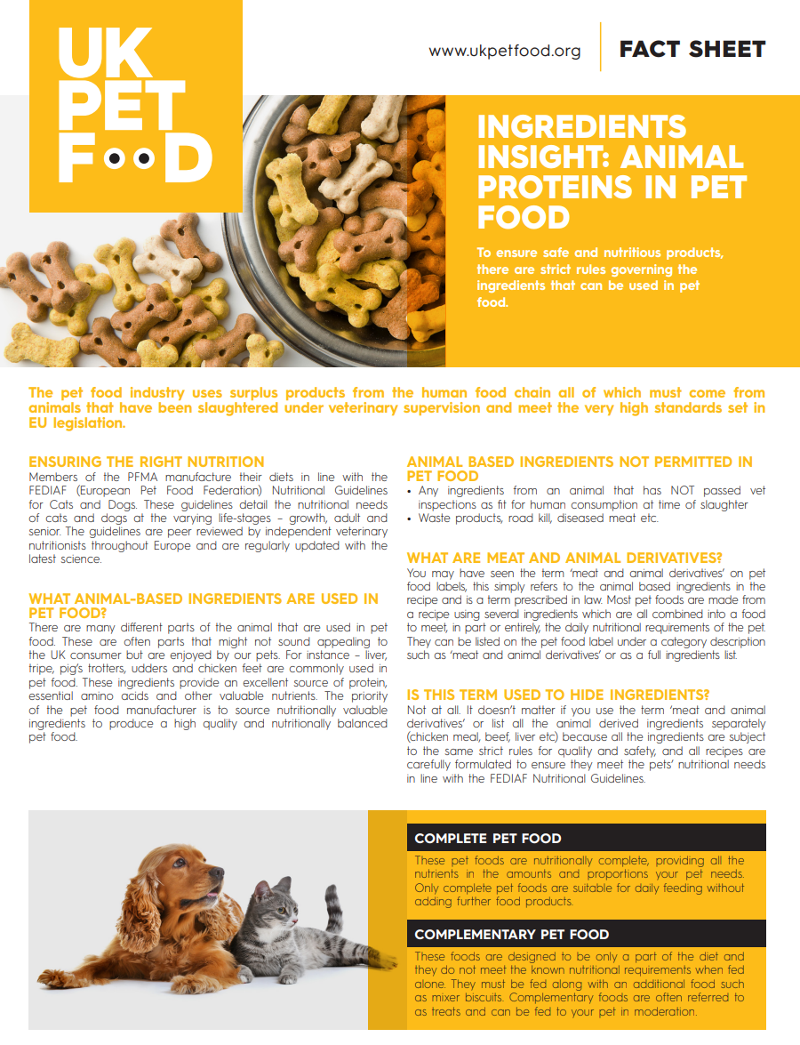 Animal Proteins in Pet Food UK Pet Food